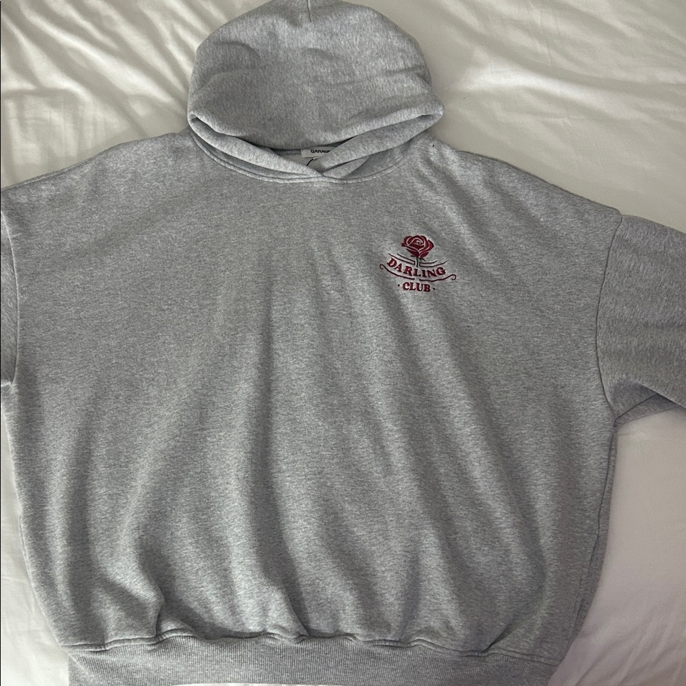 Garage Gray Hoodie with Red Lettering
